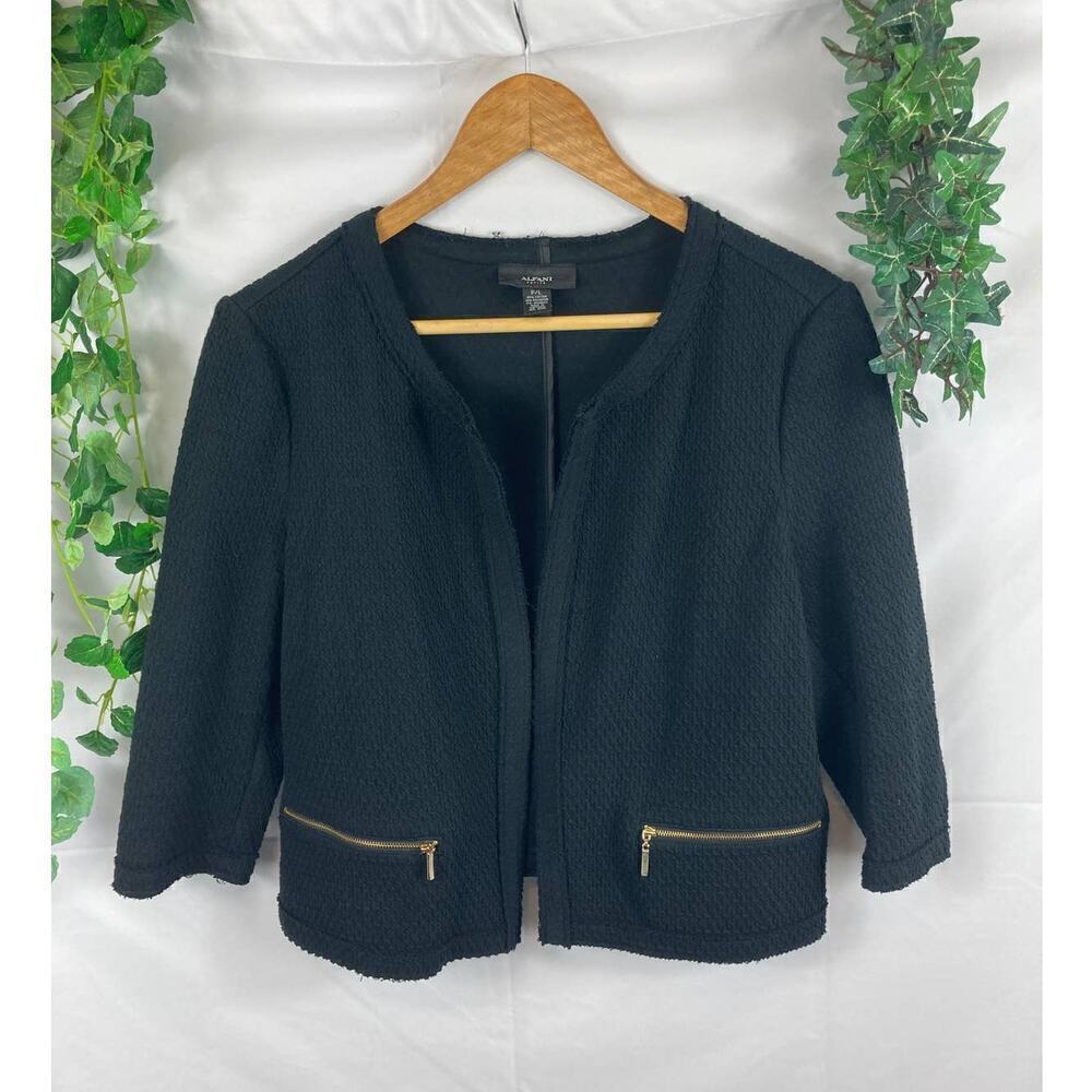 Alfani jacquard open face cardigan